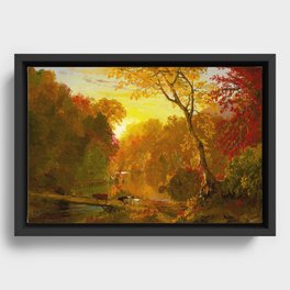 Frederic Edwin Church (American, 1826-1900) - Autumn in North America - 1856 - Luminism (Hudson River School) - Romanticism - Landscape painting - Oil on board - Hi-Res Digitally Remastered Version - Framed Canvas