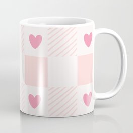 Hearty checks - peach, off white and pink Coffee Mug