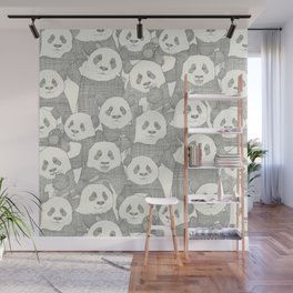 just panda bears pewter natural Wall Mural