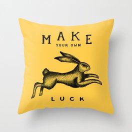MAKE YOUR OWN LUCK Deko-Kissen | Nature, Vintage, Curated, Motivation, Black and White, Inspiration, Quote, Typography, Retro, Illustration 
