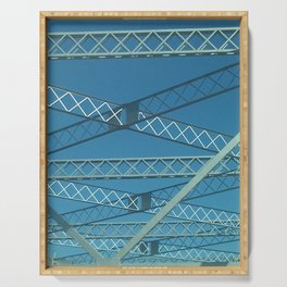 Old Tappan Zee Bridge over the Hudson River in Tarrytown New York Serving Tray