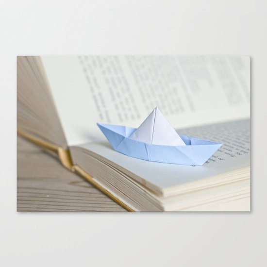 Little paper boat Canvas Print