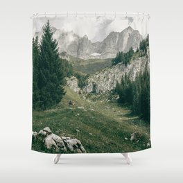 Peaceful Mountains | Landscape Photography Alps | Print Art Shower Curtain