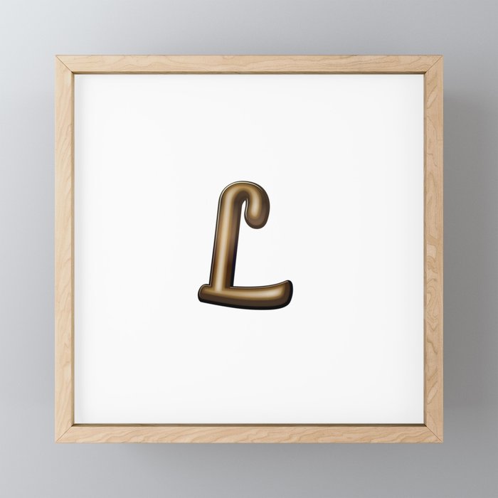 Chocolate Letter L Framed Mini Art Print