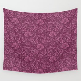 Dark pink damask Wall Tapestry