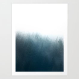 Dreamy Forest - Trees Photograph with Blue Tones No. 1 Art Print