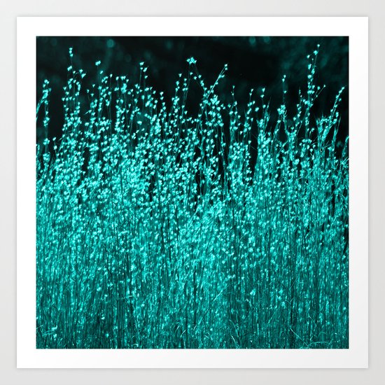 Grasses Aqua 2 Art Print