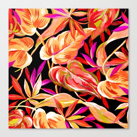 fall tropical leaves Canvas Print