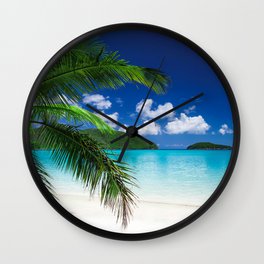 Classic Tropical Island Beach Paradise Wall Clock