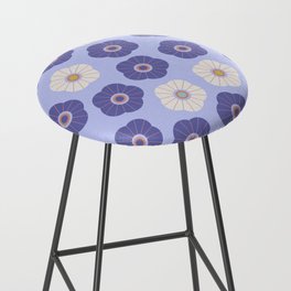 SPRING DAISIES FLORAL PATTERN with VERY PERI PURPLE Bar Stool