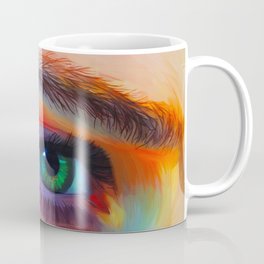 Melina Coffee Mug | Detail, Neon, Face, Pantone2020, Trend, Painting, Eye, Acrylic, Highfashion, Watercolor 
