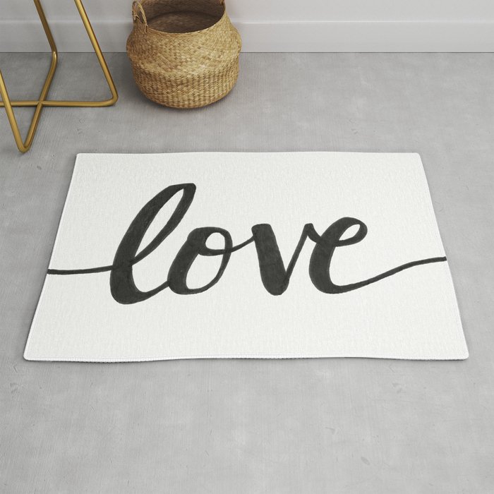 Love Black Rug by Caitlin Workman Society6