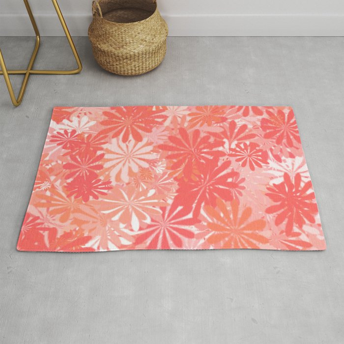 LIVING CORAL - FLORAL ASSORTMENT - COLOR OF THE YEAR 2019 Rug