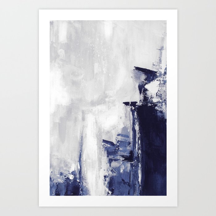 Blue gray abstract Art Print