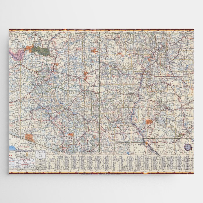 old road map of new mexico arizona 1951 Jigsaw Puzzle