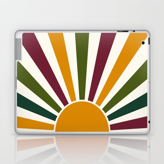 Multicolor retro Sun design 5 Laptop & iPad Skin