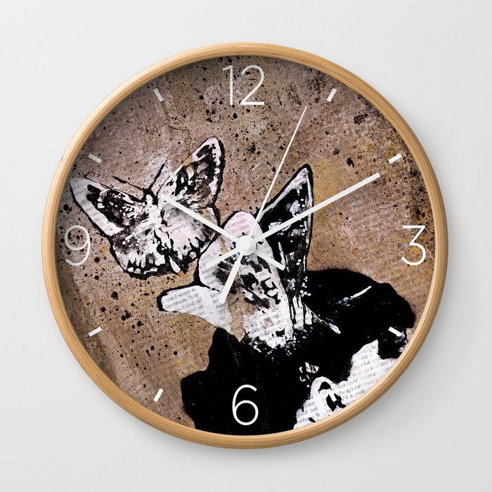 Long Gone Whisper Ii Street Art Graffiti Painting Girl With Butterflies Wall Clock By Kissmyart1981
