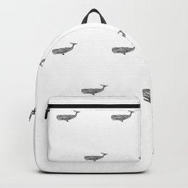 WHALES Backpack | Nature, Nordic, Ocean, Lines, Pattern, Black and White, Minimalist, Cool, Clean, Illustration 