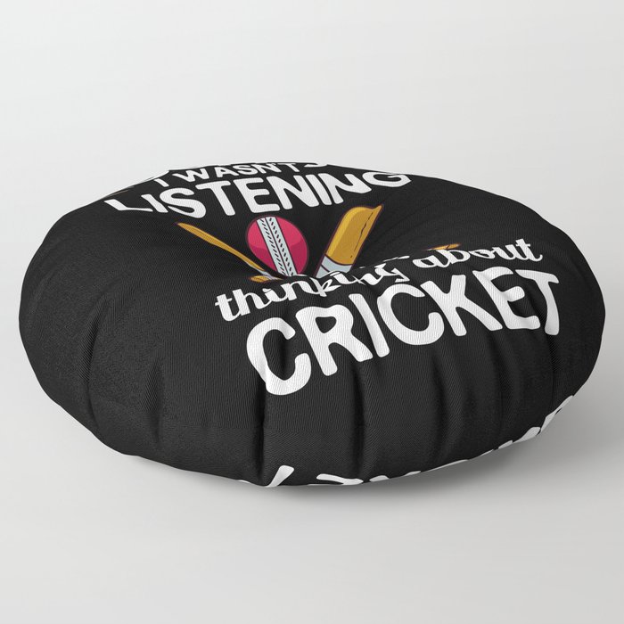 Cricket Game Player Ball Bat Coach Cricketer Floor Pillow