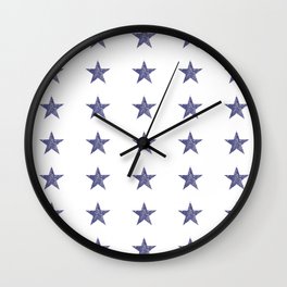 50 Blue Stars Wall Clock