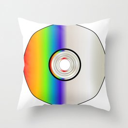 Blank CD Disc With Rainbow Throw Pillow