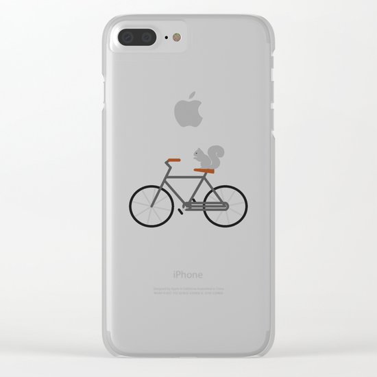 Squirrel Riding Bike Clear iPhone Case
