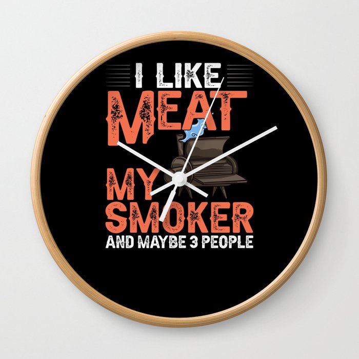 BBQ Smoker Grill Electric Grilling Pellet Recipes Wall Clock