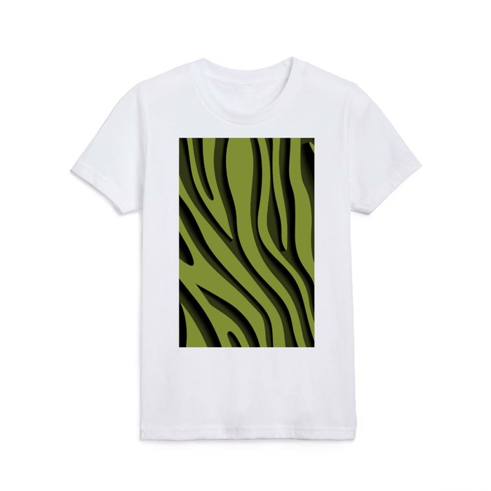 Green Zebra 3D Modern Art Collection Kids T Shirt