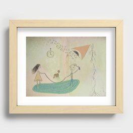 Jumping Rope in the Living Room Recessed Framed Print