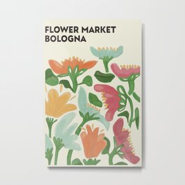 Flower Market Bologna Metal Print