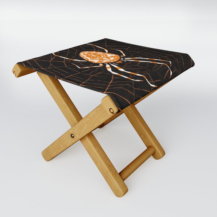 Spider In A Web Folding Stool
