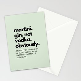 Gin Martini. The Kingsman Quote Stationery Cards