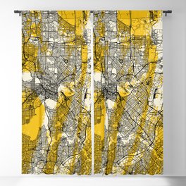 Australia, Perth Map - Aesthetic City Map Blackout Curtain