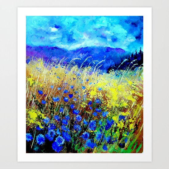Blue cornflowers Art Print