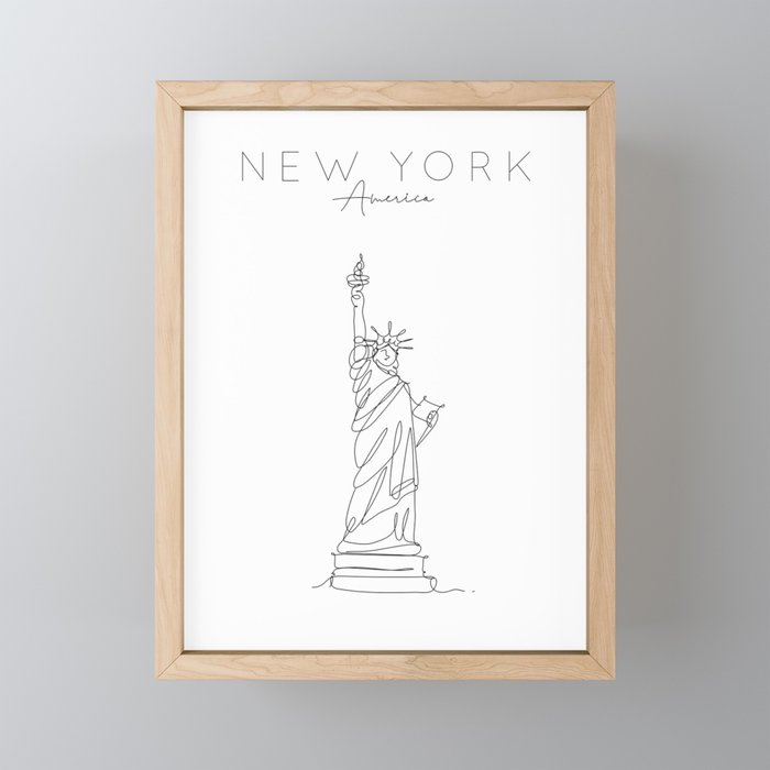 New York Statue of Liberty Framed Mini Art Print
