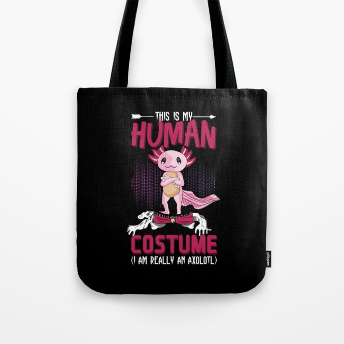 Human Costume Funny Cartoon Cute Kawaii Axolotl Tote Bag