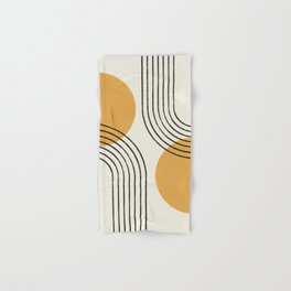 Sun Arch Double - Gold Hand & Bath Towel | Modernclassic, Retro, Graphicdesign, Industrial, Modern, Midcentury, Aesthetic, Line, Contemporary, Abstract 