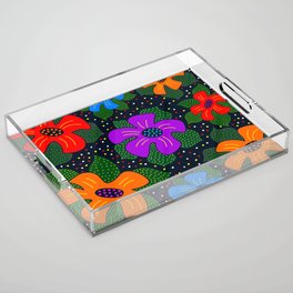 Flowery night Acrylic Tray