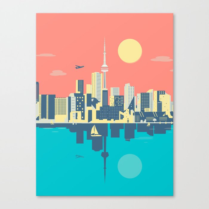Toronto City Skyline Art Illustration - Cindy Rose Studio Canvas Print