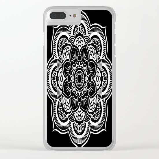 Mandala Black & White Clear iPhone Case