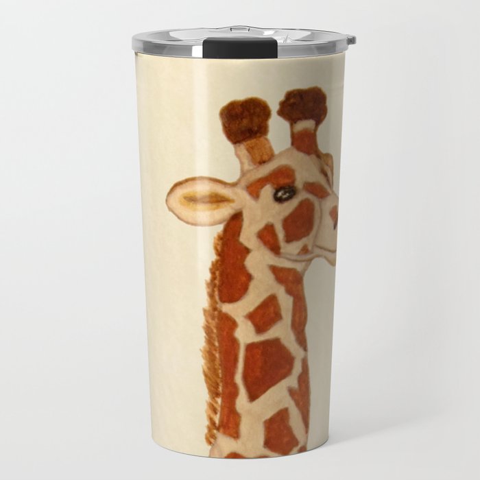 Cuddly Giraffe Watercolor Travel Mug