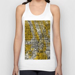 Las Vegas City Map - Yellow Collage Unisex Tank Top