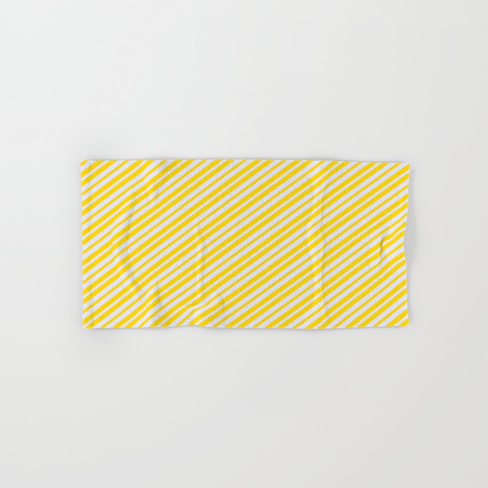 Yellow & Lavender Colored Lines Pattern Hand & Bath Towel