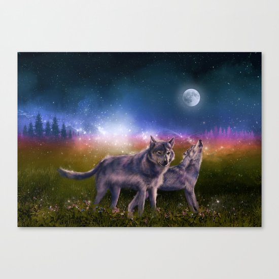 wolf and sky Canvas Print