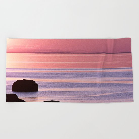 Lines in the Sea Beach Towel