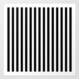 Stripe Black And White Bengal Vertical Line Bold Minimalist Stripes Lines Drawing Art Print