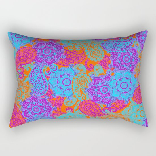 vibrant paisley Rectangular Pillow