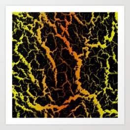 Cracked Space Lava - Yellow/Orange Art Print