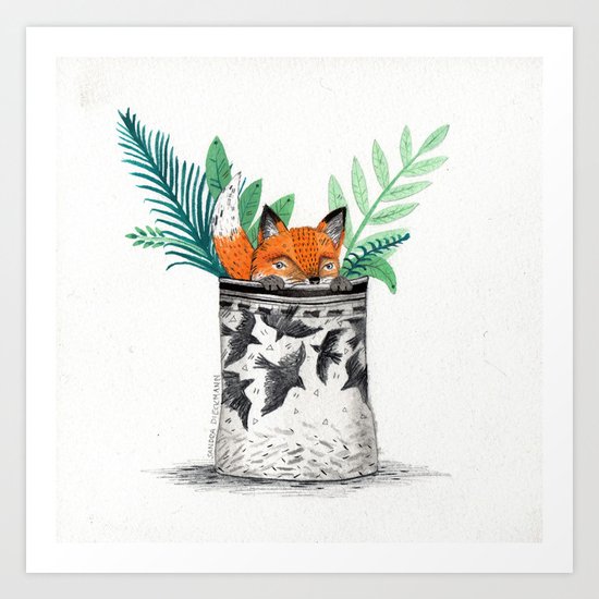 Fox Pot Art Print