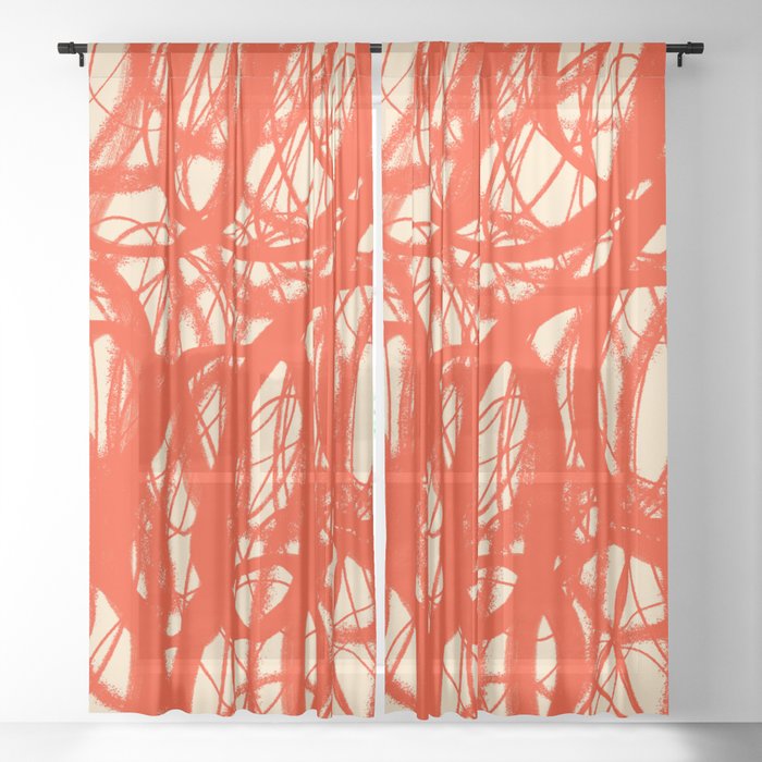 Expressionist Painting. Abstract 18.  Sheer Curtain